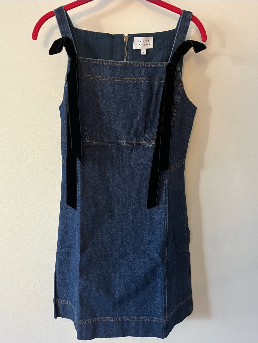 NWT Tanya Taylor Bessie Mini Denim Dress 100% Cotton Sz 2 - Picture 5 of 11